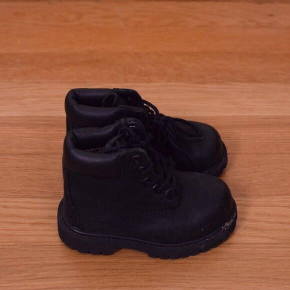Boys Timberland Premium 6" Waterproof Black Suede Boot Baby/Toddler/Kid - Size 5 - Picture 3 of 5
